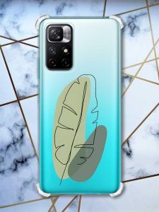 Чохол з потовщеними кутами на Xiaomi Redmi Note 11 4G рельєфний дизайн Листочок принт: 65