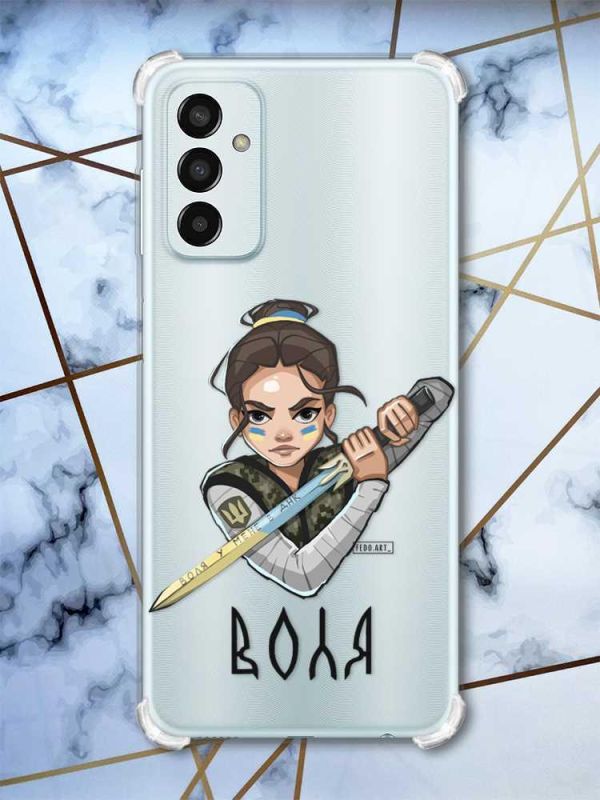 Чохол із потовщеними кутами на Samsung Galaxy M13 4G Українська захисниця (принт: 169)