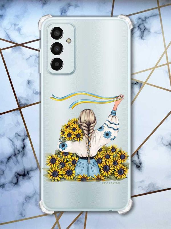 Чохол із потовщеними кутами на Samsung Galaxy M13 4G Дівчина зі стрічкою (принт: 25)