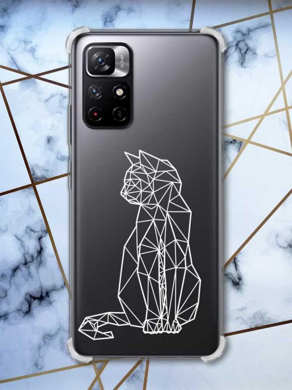 Чохол з потовщеними кутами на Xiaomi Redmi Note 11 5G Котик (принт: 125)
