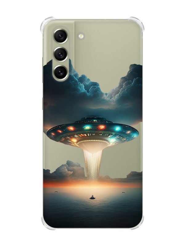 Чохол із потовщеними кутами на Samsung S21 FE Тарілка UFO (принт 241)