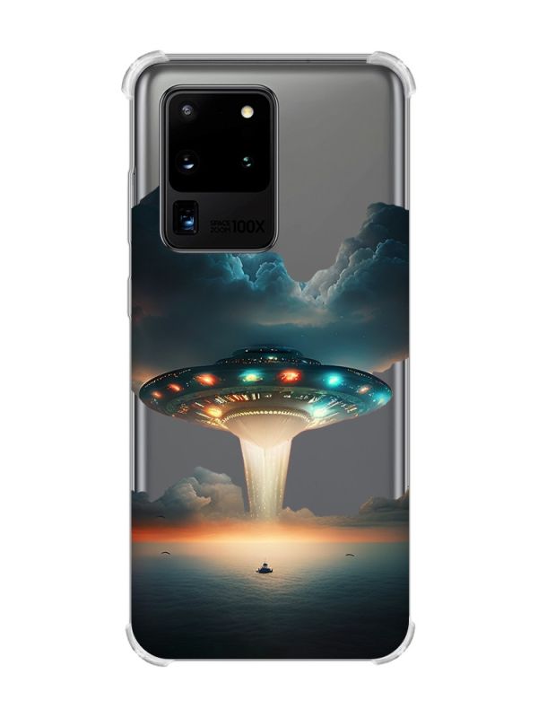 Чохол з потовщеними кутами на Samsung Galaxy S20 Ultra Тарілка UFO (принт 241)