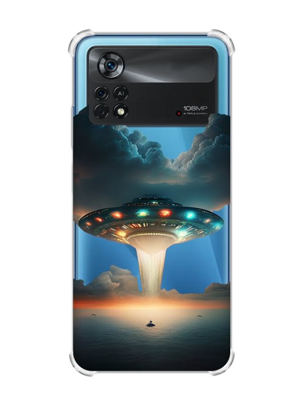 Чохол з потовщеними кутами на Xiaomi Poco X4 Pro 5G Тарілка UFO (принт 241)