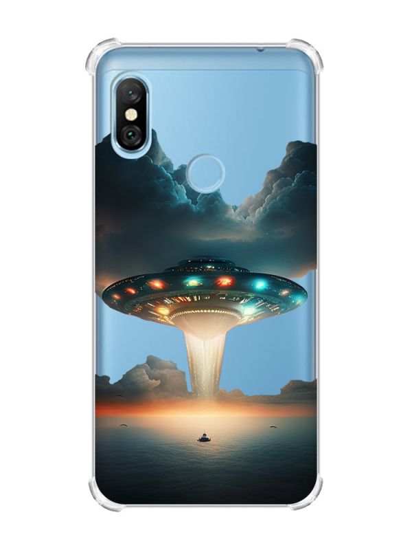 Чохол з потовщеними кутами на Xiaomi Redmi Note 6 Pro Тарілка UFO (принт 241)