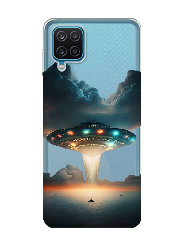 Прозорий чохол на Samsung A12 4G Тарілка UFO (принт 241)