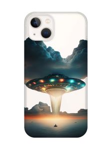 Прозорий чохол із захистом камери на iPhone 14 Plus Тарілка UFO (принт 241)