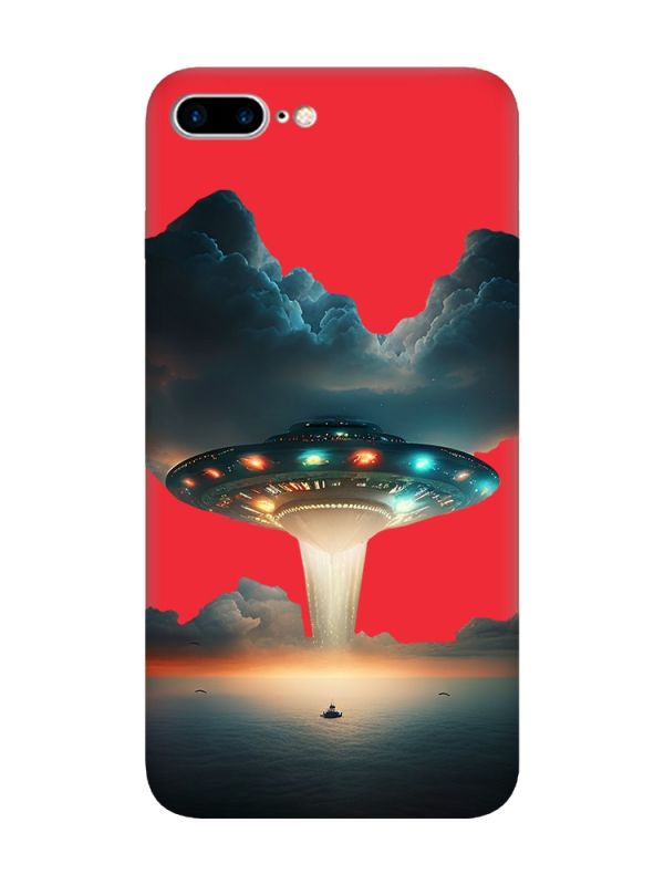 Матовий червоний чохол на iPhone 7 Plus/8 Plus :: Тарілка UFO (принт 241)