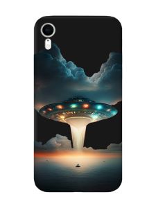 Матовий чорний чохол на Apple iPhone XR Тарілка UFO (принт 241)