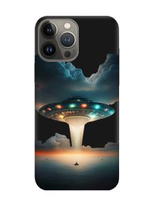 Матовий чорний чохол на Apple iPhone 13 Pro Тарілка UFO (принт 241)
