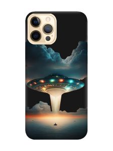 Матовий чорний чохол на Apple iPhone 12 Pro Max Тарілка UFO (принт 241)