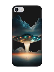 Матовий чорний чохол на iPhone 7 / 8 Тарілка UFO (принт 241)