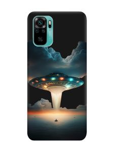 Матовий чорний чохол на Xiaomi Redmi Note 10 / Note 10s Тарілка UFO (принт 241)