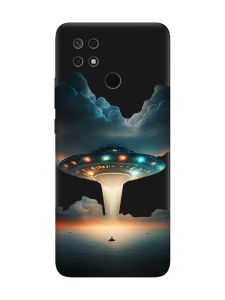 Матовий чорний чохол на Xiaomi Redmi 10C Тарілка UFO (принт 241)