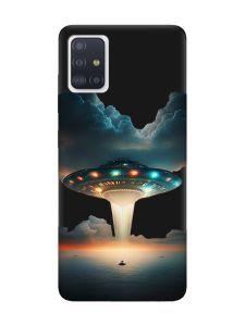 Матовий чорний чохол на Samsung Galaxy A51 Тарілка UFO (принт 241)