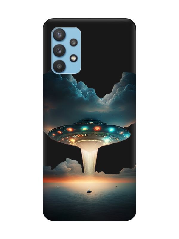 Матовий чорний чохол на Samsung Galaxy A32 Тарілка UFO (принт 241)