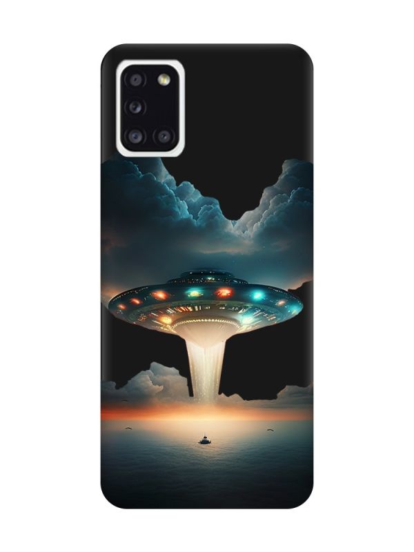 Матовий чорний чохол на Samsung Galaxy A31 Тарілка UFO (принт 241)