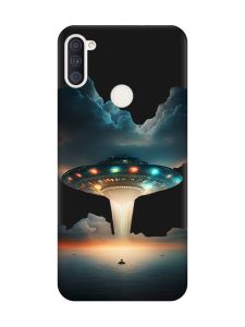 Матовий чорний чохол на Samsung Galaxy A11 Тарілка UFO (принт 241)