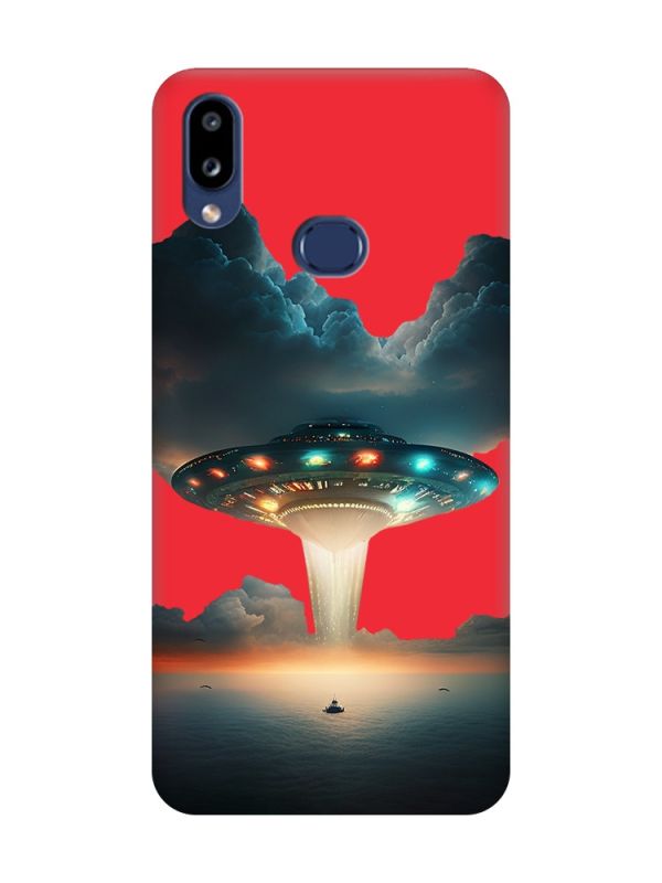 Матовий червоний чохол на Samsung Galaxy A10ѕ A107 Тарілка UFO (принт 241)