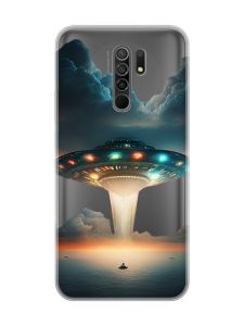 Прозорий чохол на Xiaomi Redmi 9 Тарілка UFO (принт 241)