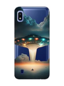 Прозорий чохол на Samsung Galaxy A10 (2019) A105 Тарілка UFO (принт 241)