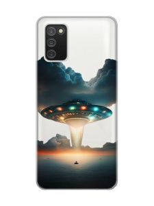 Прозорий чохол для Samsung Galaxy A02s Тарілка UFO (принт 241)