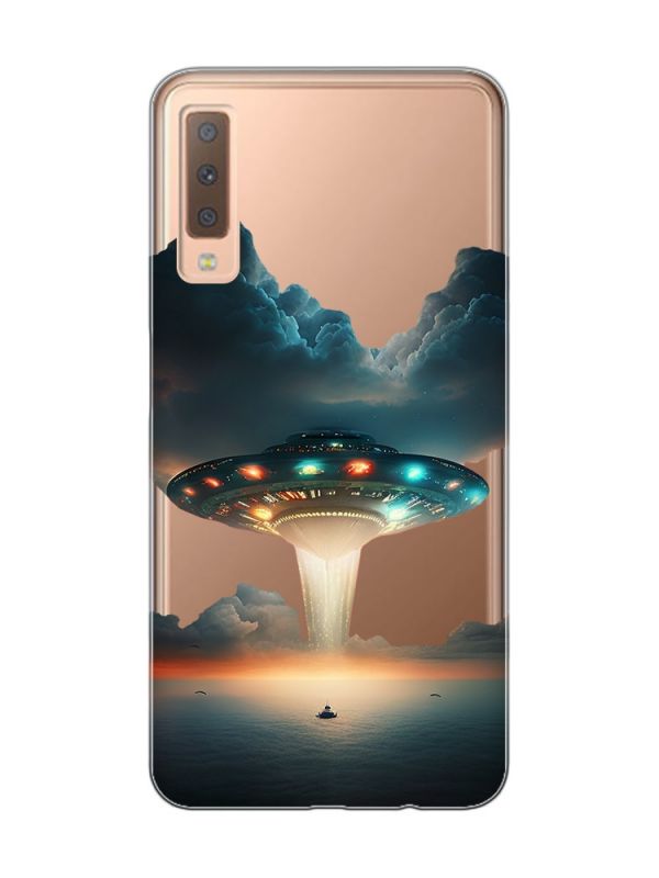 Прозорий чохол на Samsung Galaxy A7(2018) A750 Тарілка UFO (принт 241)