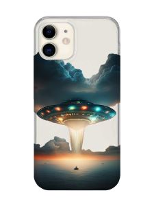 Прозорий чохол на iPhone 12 mini Тарілка UFO (принт 241)