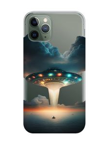 Прозорий чохол на iPhone 12 / 12 Pro Тарілка UFO (принт 241)