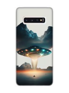 Прозорий чохол на Samsung Galaxy S10 Тарілка UFO (принт 241)