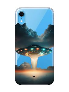 Прозорий чохол на iPhone XR Тарілка UFO (принт 241)