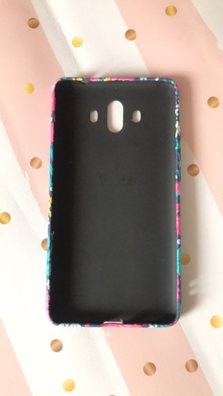 Силіконовий матовий чохол з малюнком Huawei Mate 10 Рожеві квіти і зелені листки