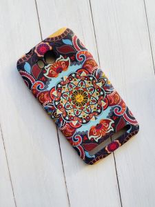 Силіконовий матовий чохол із малюнком для Huawei Y3-II Орнамент голубий з сонцем