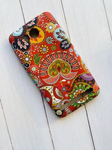 Силіконовий матовий чохол із малюнком для Huawei Y3-II Квітковий візерунок. Червоний