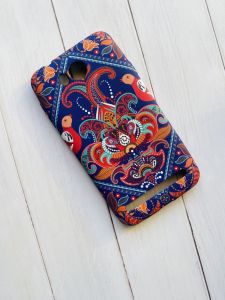 Силіконовий матовий чохол із малюнком для Huawei Y3-II Оранжева квітка на фіолетовому