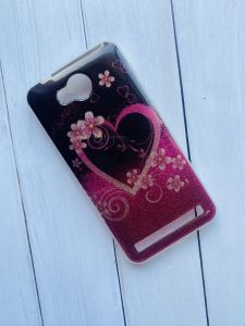 Силіконовий чохол з малюнком та блискітками для Huawei Y3-II Серце