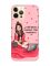 Матовий рожевий чохол на Apple iPhone 12 Pro Max Дівчина з вином (принт 219)