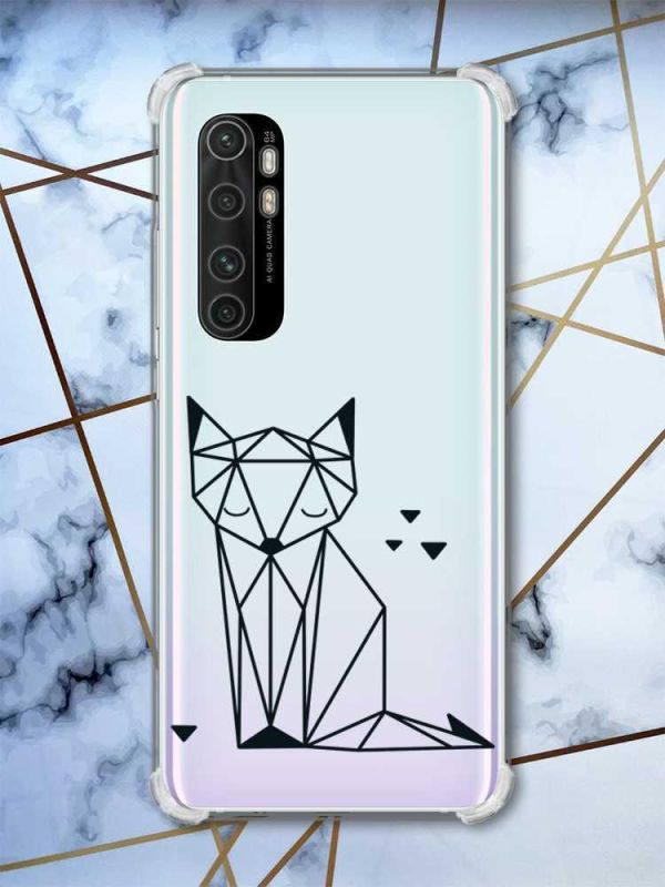 Чохол з потовщеними кутами на Xiaomi Mi Note 10 Lite Лисиця (принт 126)