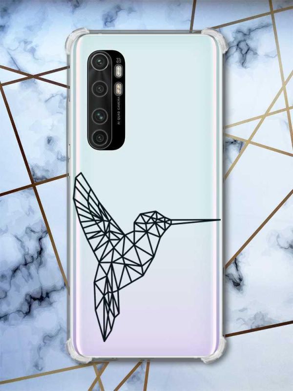 Чохол з потовщеними кутами на Xiaomi Mi Note 10 Lite Колібрі принт 122