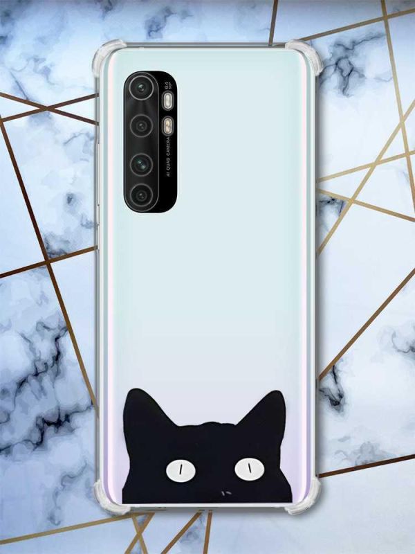 Чохол з потовщеними кутами на Xiaomi Mi Note 10 Lite дизайн Котик принт 119