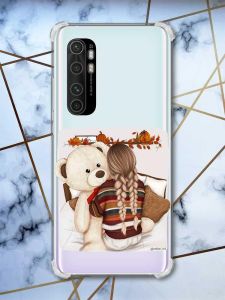 Чохол з потовщеними кутами на Xiaomi Mi Note 10 Lite Дівчинка з ведмедиком (принт 117)