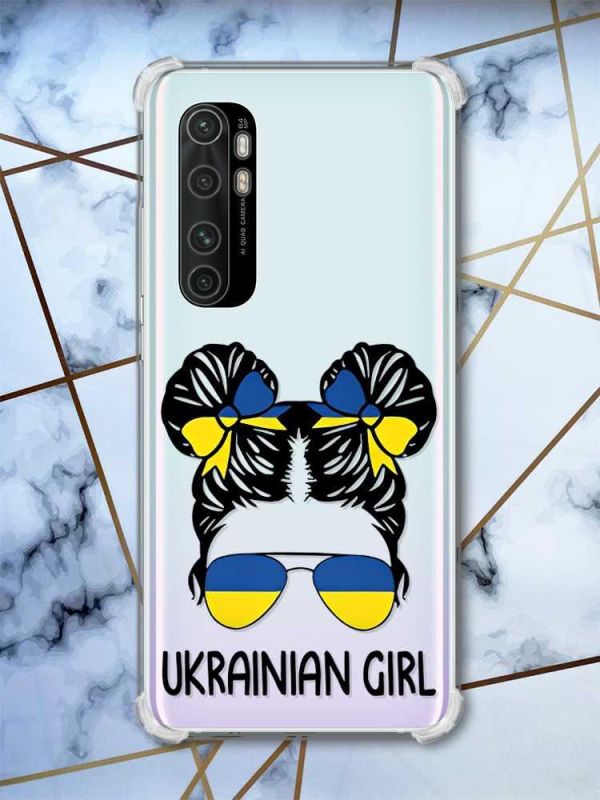 Чохол з потовщеними кутами на Xiaomi Mi Note 10 Lite Українська дівчина (принт 113)