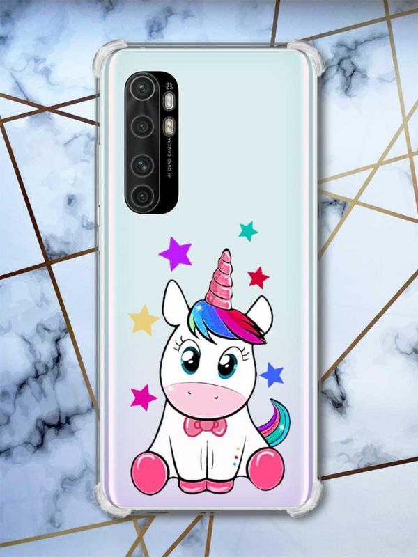 Чохол з потовщеними кутами на Xiaomi Mi Note 10 Lite Єдиноріг (принт 102)