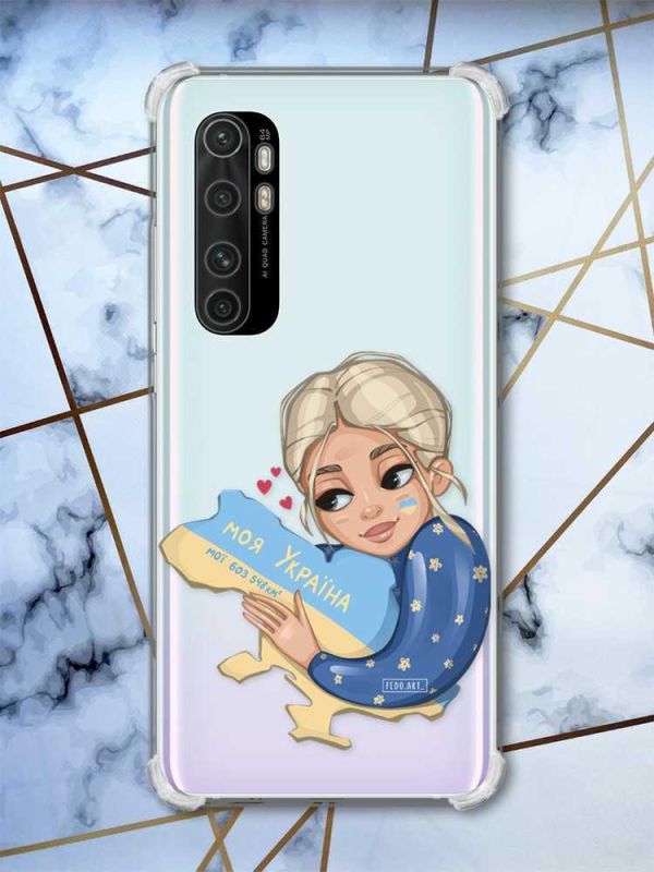 Чохол з потовщеними кутами на Xiaomi Mi Note 10 Lite Моя Україна (патріотичний принт 24)