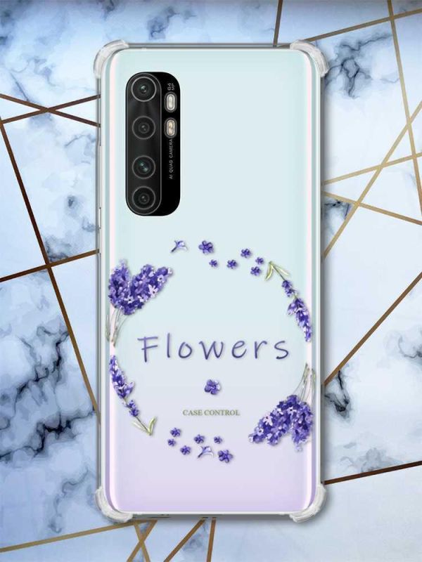 Чохол з потовщеними кутами на Xiaomi Mi Note 10 Lite Лавандовий віночок (принт 19)