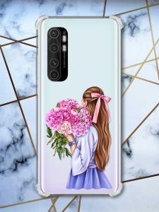 Чохол з потовщеними кутами на Xiaomi Mi Note 10 Lite Дівчина з півоніями (принт 11)