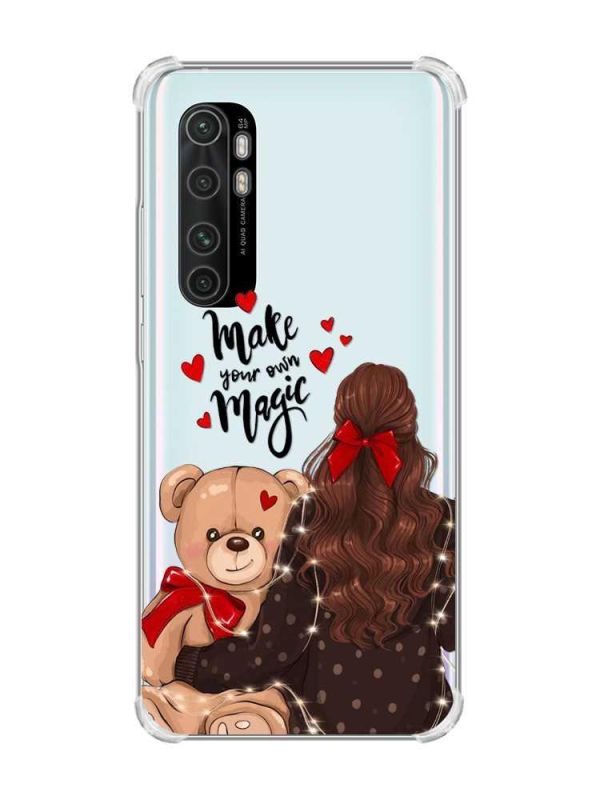 Чохол з потовщеними кутами на Xiaomi Mi Note 10 Lite Дівчина з ведмедиком (принт 188)