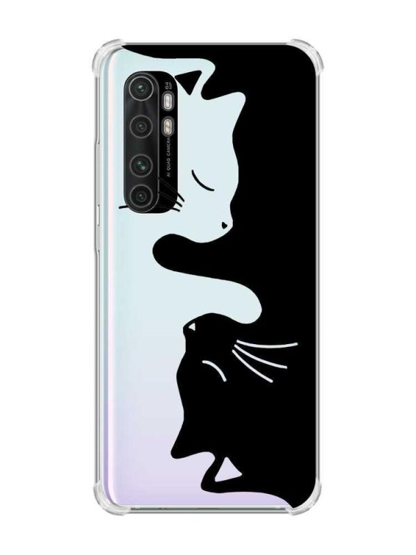 Чохол з потовщеними кутами на Xiaomi Mi Note 10 Lite Котики (принт 118)