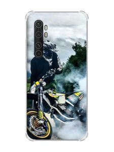 Чохол з потовщеними кутами на Xiaomi Mi Note 10 Lite рельєфний дизайн Мото драйв принт 68