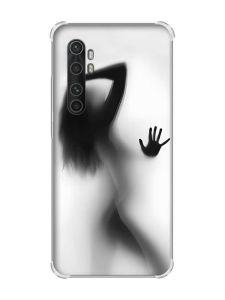 Чохол з потовщеними кутами на Xiaomi Mi Note 10 Lite рельєфний дизайн Силует дівчини принт 66