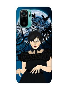 Матовий чохол з червоними боками на Xiaomi Redmi Note 10 / Note 10s :: Танець. Венздей (принт 212)